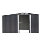 Breeins Large Metal Shed with Built-In Log Store
