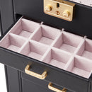 Sheonly Faux Leather Large Jewellery Storage Box with Mirror