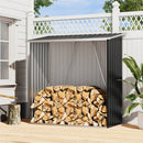 Garden Sanctuary Garden Outdoor Metal Firewood Log Storage Shed