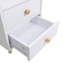 Livingandhome Wooden 2-Drawer Bedside Table Nightstand with a Shelf and Wooden Legs