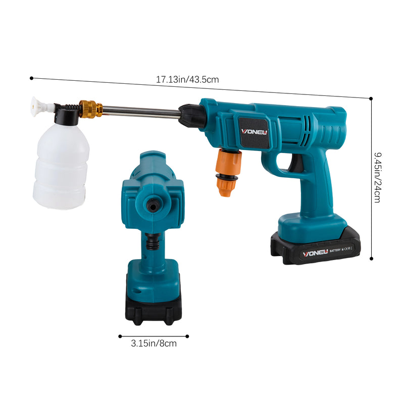 Breeins Electric Handheld Pressure Washer Cleaner With 2 Batteries