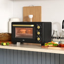 HOMCOM Mini Oven 16L Countertop Oven W/ Adjustable Temp Timer 1400W, Black