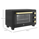 HOMCOM Mini Oven 16L Countertop Oven W/ Adjustable Temp Timer 1400W, Black
