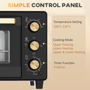 HOMCOM Mini Oven 16L Countertop Oven W/ Adjustable Temp Timer 1400W, Black