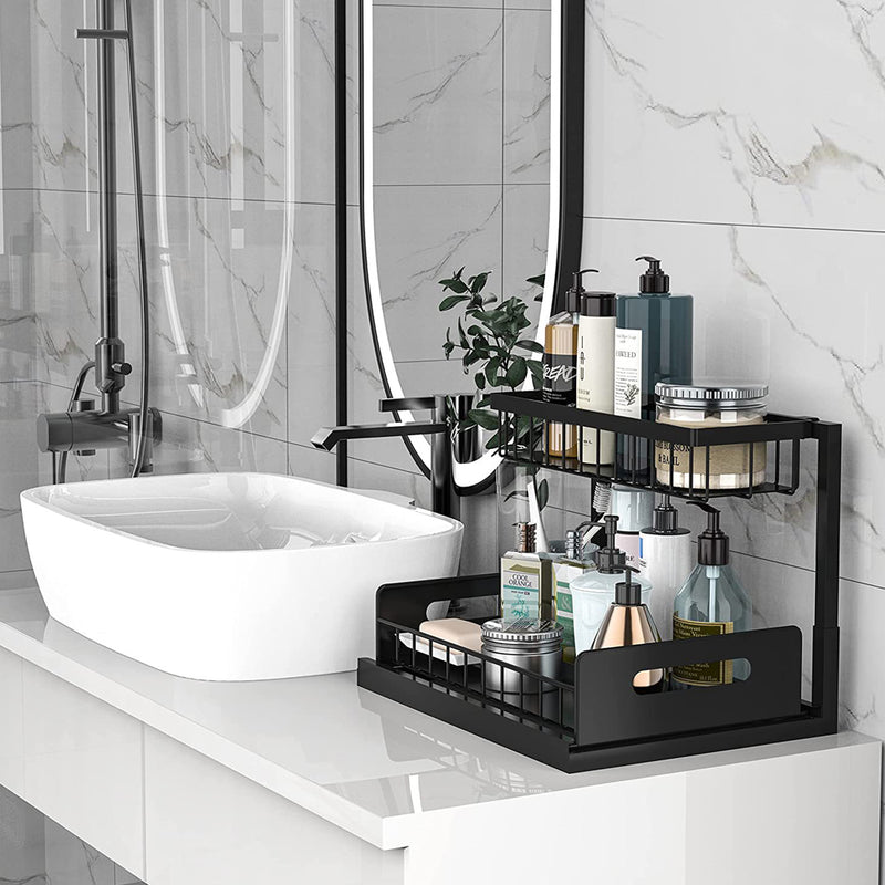 Lifeideas Black Carbon Steel Cabinet Rack