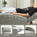 HOMCOM Linen Fabric Reclining Chair with Padded Seat, Light Grey