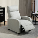 HOMCOM Linen Fabric Reclining Chair with Padded Seat, Light Grey