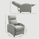HOMCOM Linen Fabric Reclining Chair with Padded Seat, Light Grey