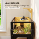 PawHut Wooden Tortoise House With Storage Shelf, Clear Observation Windows