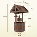 Outsunny Wooden Wishing Well Planter, Flower Planter with Drainage Hole