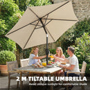Outsunny Garden Parasol, 2m Outdoor Table Parasol Umbrella with Tilt