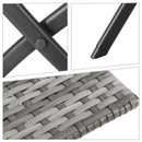 Outsunny 3 PCS PE Rattan Wicker Garden Furniture Patio Bistro Set Folding for 2 Outdoor Table and Chair Set (Grey)