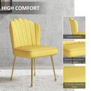 HOMCOM Velvet-Feel Shell Accent Chair Home Bedroom Lounge Metal Legs