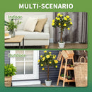 Outsunny Set Of 2 90cm Artificial Rose Tree, Fake Decorative Plant