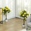Outsunny Set Of 2 90cm Artificial Rose Tree, Fake Decorative Plant