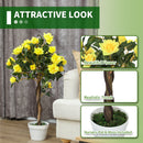 Outsunny Set Of 2 90cm Artificial Rose Tree, Fake Decorative Plant