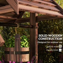 Outsunny Wooden Wishing Well Planter, Flower Planter with Drainage Hole