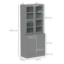 HOMCOM Modern Bookcase Display Storage Cabinet w/ Doors Adjustable Shelves