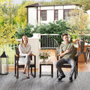 Outsunny 3-Piece Rattan Bistro Set with Acacia Wood Table