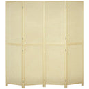 HOMCOM Freestanding Room Divider 4 Panel Folding Natural, 180 X 180cm