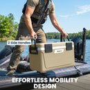 Outsunny 42.6L Insulated Cool Box, Portable Ice Cooler With Handle, Khaki