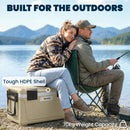 Outsunny 42.6L Insulated Cool Box, Portable Ice Cooler With Handle, Khaki