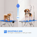 PawHut Foldable Dog Grooming Table Adjustable Arm for Small Dogs