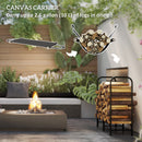 Outsunny 4FT Firewood Rack Holder W/ Canvas Carrier And Oxford Cover, Black