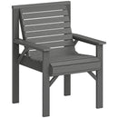 Outsunny Wood Garden Chair Outdoor Dining Chair with Curved Seat, Grey