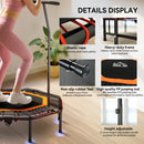 HOMCOM Foldable Trampoline w/ Adjust Handle, Max Load 150 KG, Orange