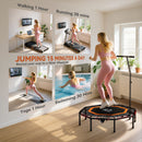 HOMCOM Foldable Trampoline w/ Adjust Handle, Max Load 150 KG, Orange