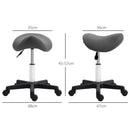 HOMCOM Saddle Stool Adjustable Rolling Salon Chair for Massage Spa Beauty White