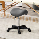 HOMCOM Saddle Stool Adjustable Rolling Salon Chair for Massage Spa Beauty White