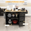 HOMCOM Kitchen Island on Wheels, Kitchen Cart with Drop Leaf, Black
