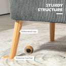 HOMCOM Corduroy Double Sofa W/ Wood Frame Foam Padding High Back, Grey