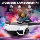AIYAPLAY Licensed Lamborghini Electric Ride On Car With Suspension, White