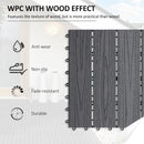 Outsunny Interlocking Decking Tiles, Interlocking Patio Paving Slabs, Grey