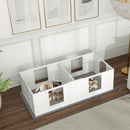 PawHut Whelping Box for Dogs with Whelping Pad, Two Room Design - White