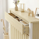 HOMCOM Radiator Cover with Drawer and Vertical Slats Oak