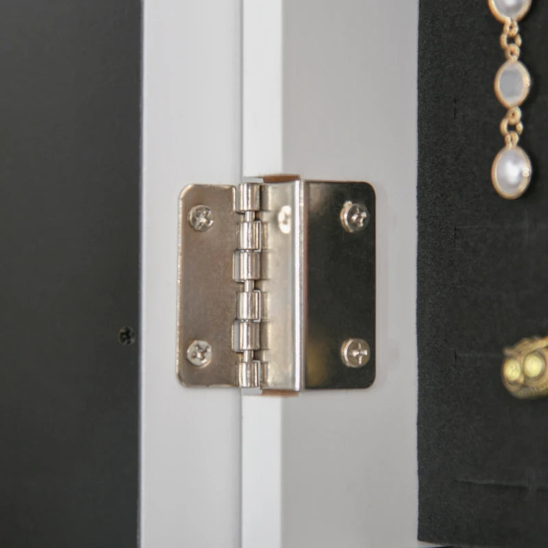HOMCOM Free Standing LED Mirrored Jewellery Cabinet -  Warm White