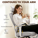 HOMCOM Executive Office Chair, Recliner Computer Chair With Footrest, Grey