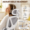 HOMCOM Executive Office Chair, Recliner Computer Chair With Footrest, Grey