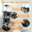PawHut Cat Tree With Sisal Scratching Posts, Cat Houses, Dark Grey