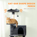 PawHut Cat Tree With Sisal Scratching Posts, Cat Houses, Dark Grey