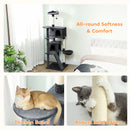 PawHut Cat Tree With Sisal Scratching Posts, Cat Houses, Dark Grey
