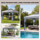 Outsunny 3 x 3(m) Patio Gazebo Canopy Garden Pavilion, Light Grey