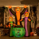HOMCOM Halloween Inflatable Witches with Cauldron and Lights 8' 240cm