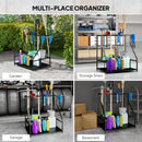 Outsunny Garden Tool Storage Rack, 3-Tier Garden Tool Rack with 11 Hooks
