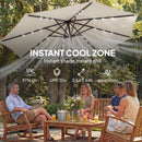 Outsunny 2.6 m Garden Parasol Umbrella with Light, Outdoor Patio Umbrella