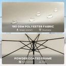 Outsunny 2.6 m Garden Parasol Umbrella with Light, Outdoor Patio Umbrella